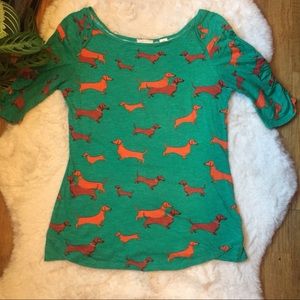 Anthropologie Dachshund Print Tee